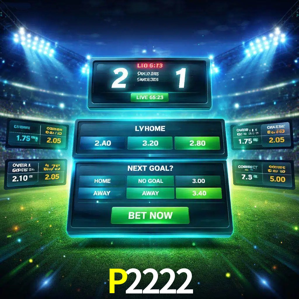 Vista de apuestas en vivo P2222 durante un partido en curso
