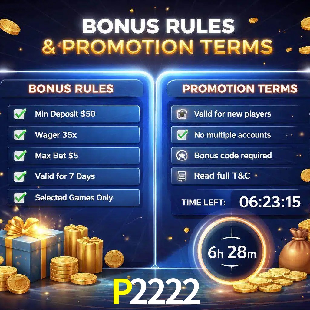Reglas de promoción P2222 y condiciones de bonos explicadas visualmente